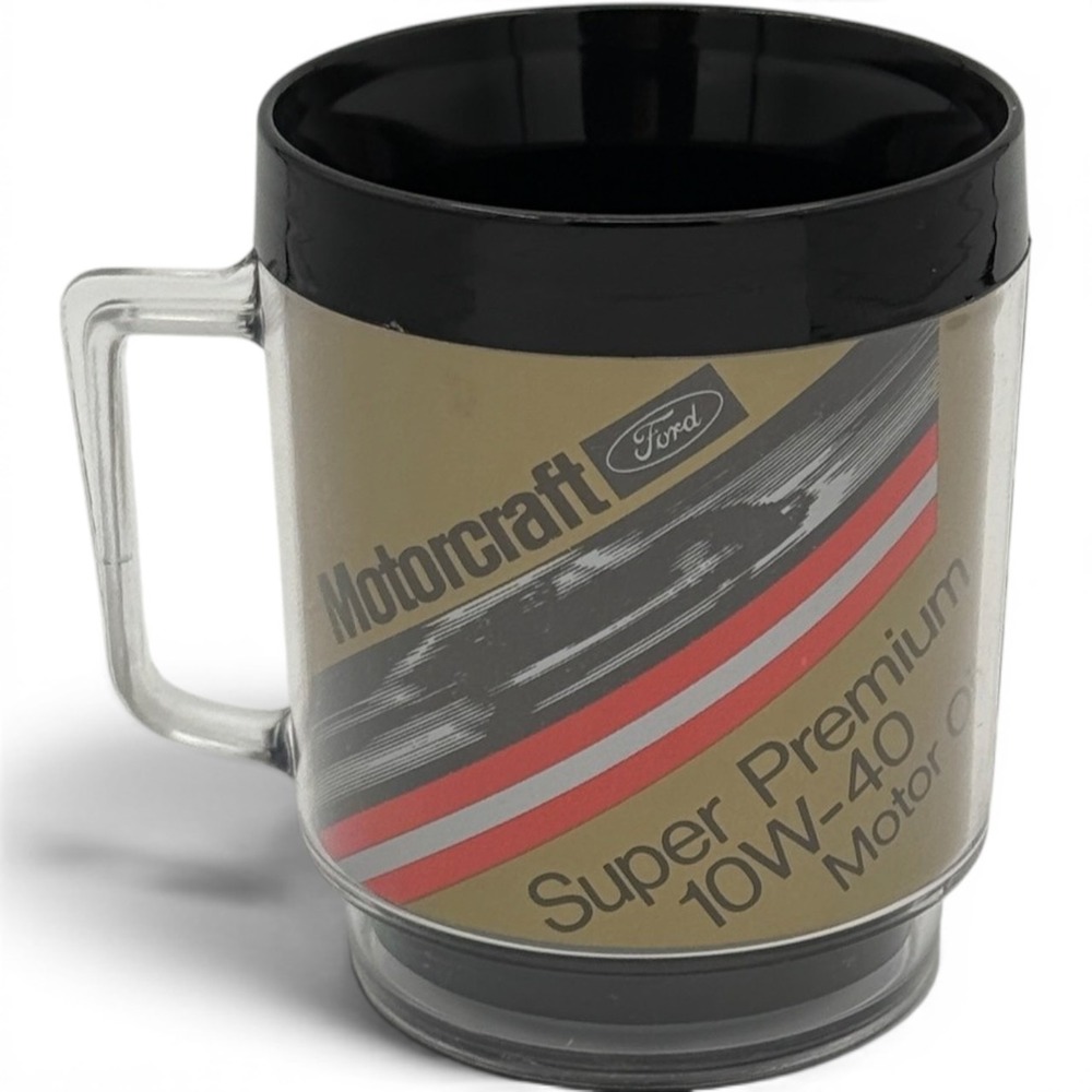 Vintage Eagle Motorcraft Ford Mug Gold Vintage Automotive Oil 10W-40 Plastic USA